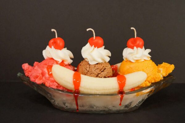 Banana split Sundae candle