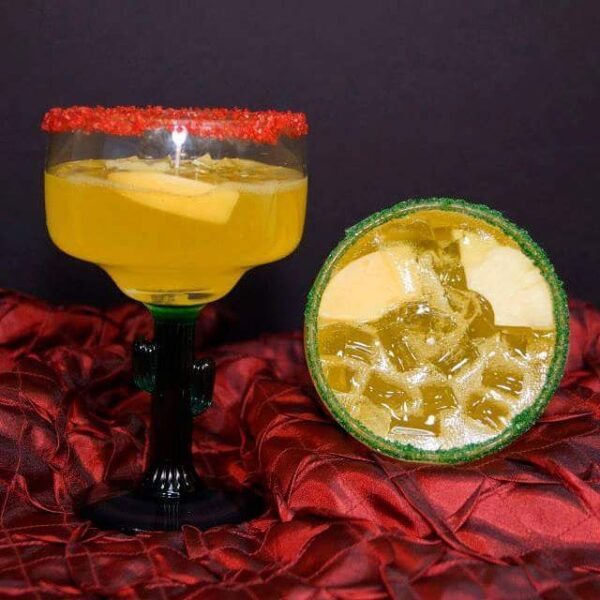 Margarita on ice handcrafted candle with sugar rim