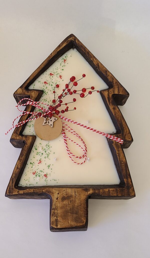 Rustic Christmas tree candle