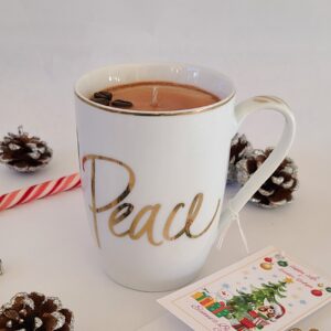 Coffee mug peace 100% soy candle