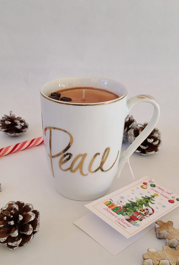 Coffee mug peace 100% soy candle